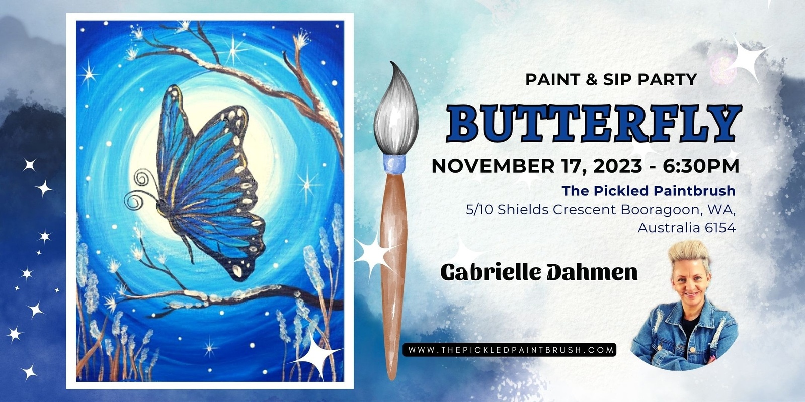 Banner image for Paint & Sip Party - Butterfly - November 17, 2023