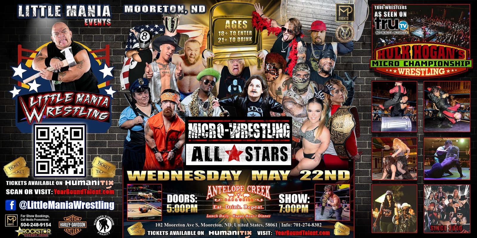 Banner image for Mooreton, ND -- Micro-Wresting All * Stars: Little Mania Rips Through the Ring!