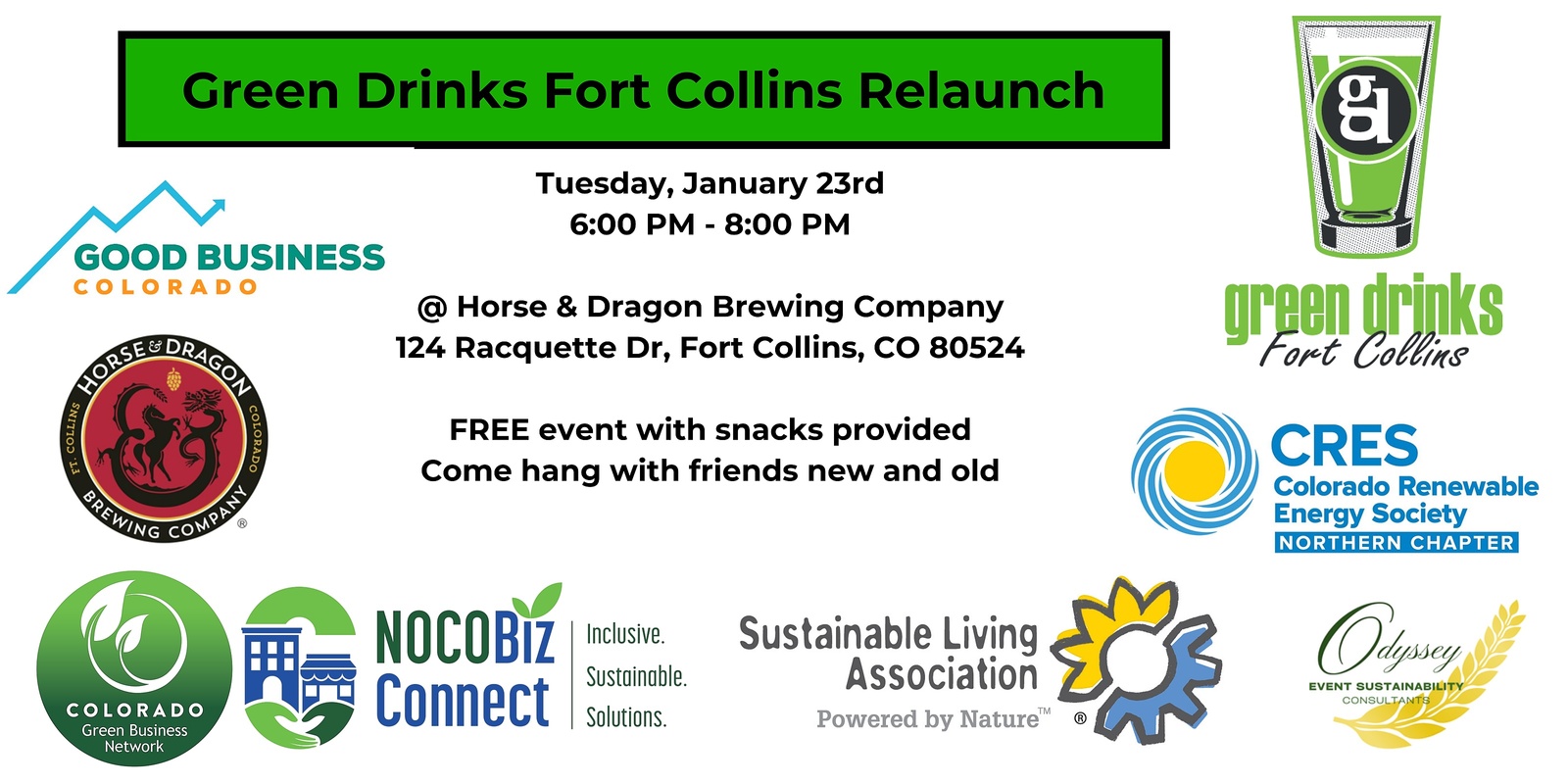 Banner image for Green Drinks Fort Collins Relaunch