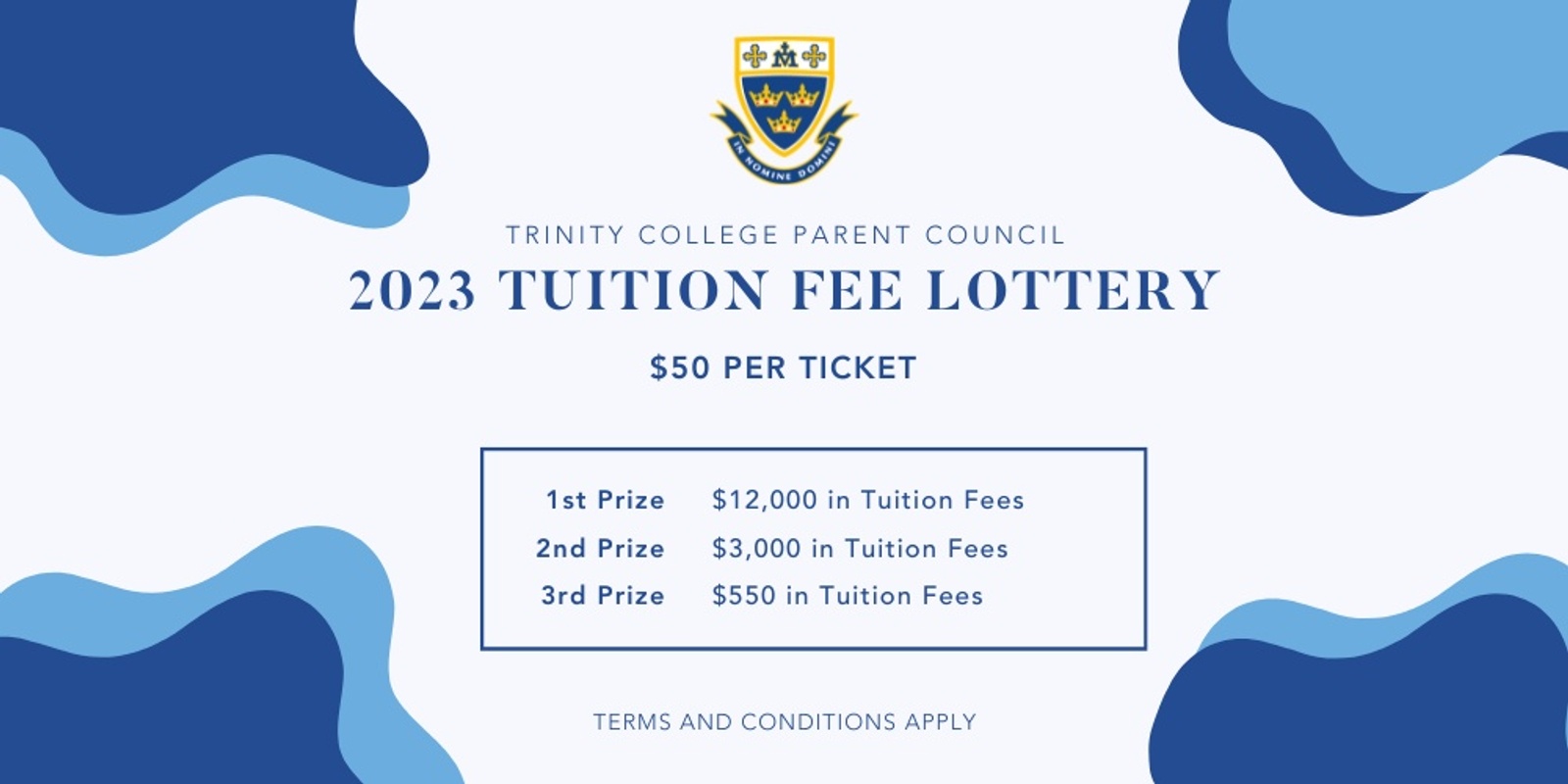 Banner image for 2023 Trinity College Parent Council Tuition Fee Lottery