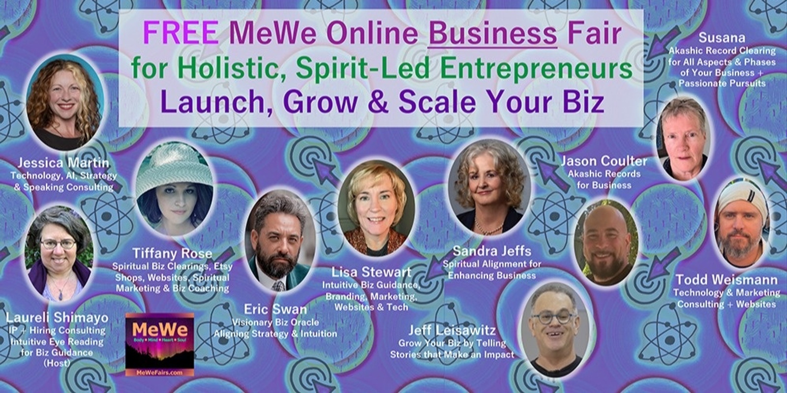 Banner image for FREE Online MeWe Business Fair for Spirit-Led Entrepreneurs ~ Launch, Grow & Scale Your Business with 10 Consultants, Coaches & Intuitives 11-11-24