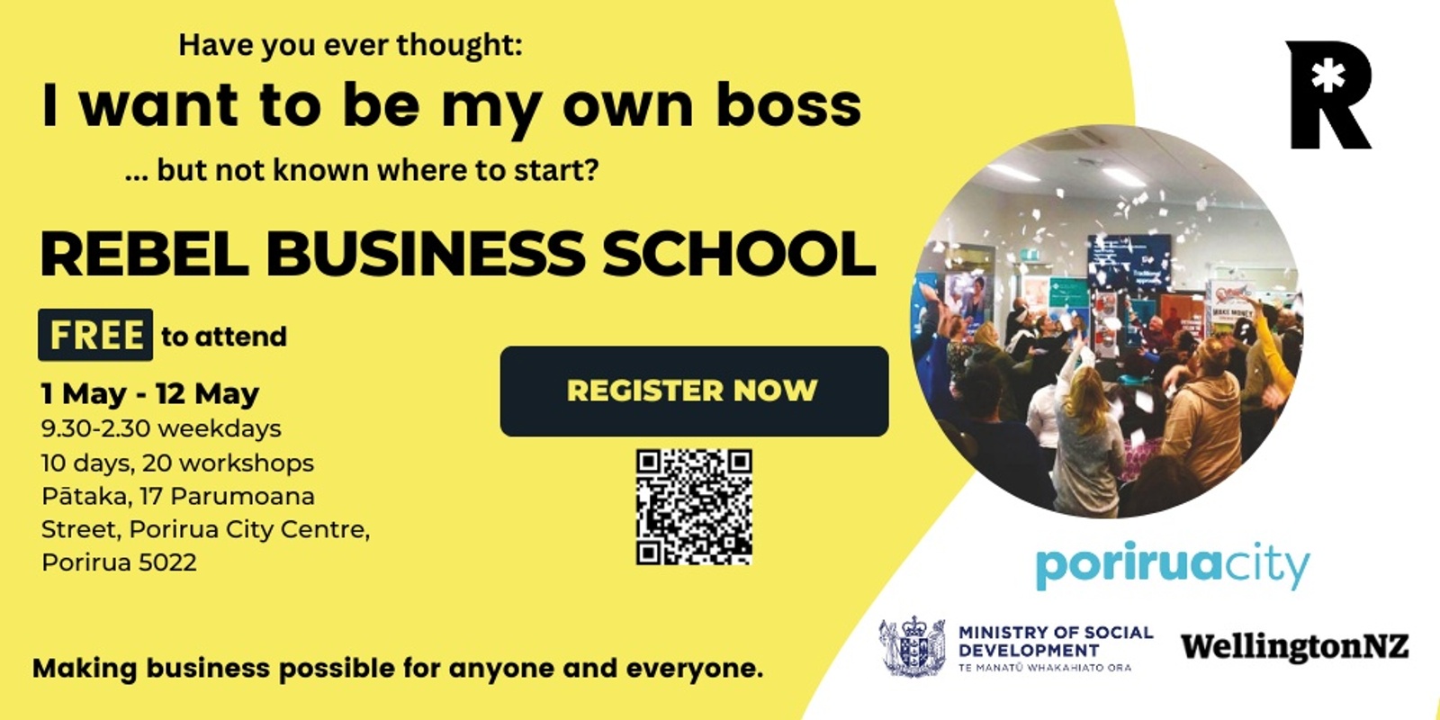 Banner image for Rebel Business School, Porirua 2023