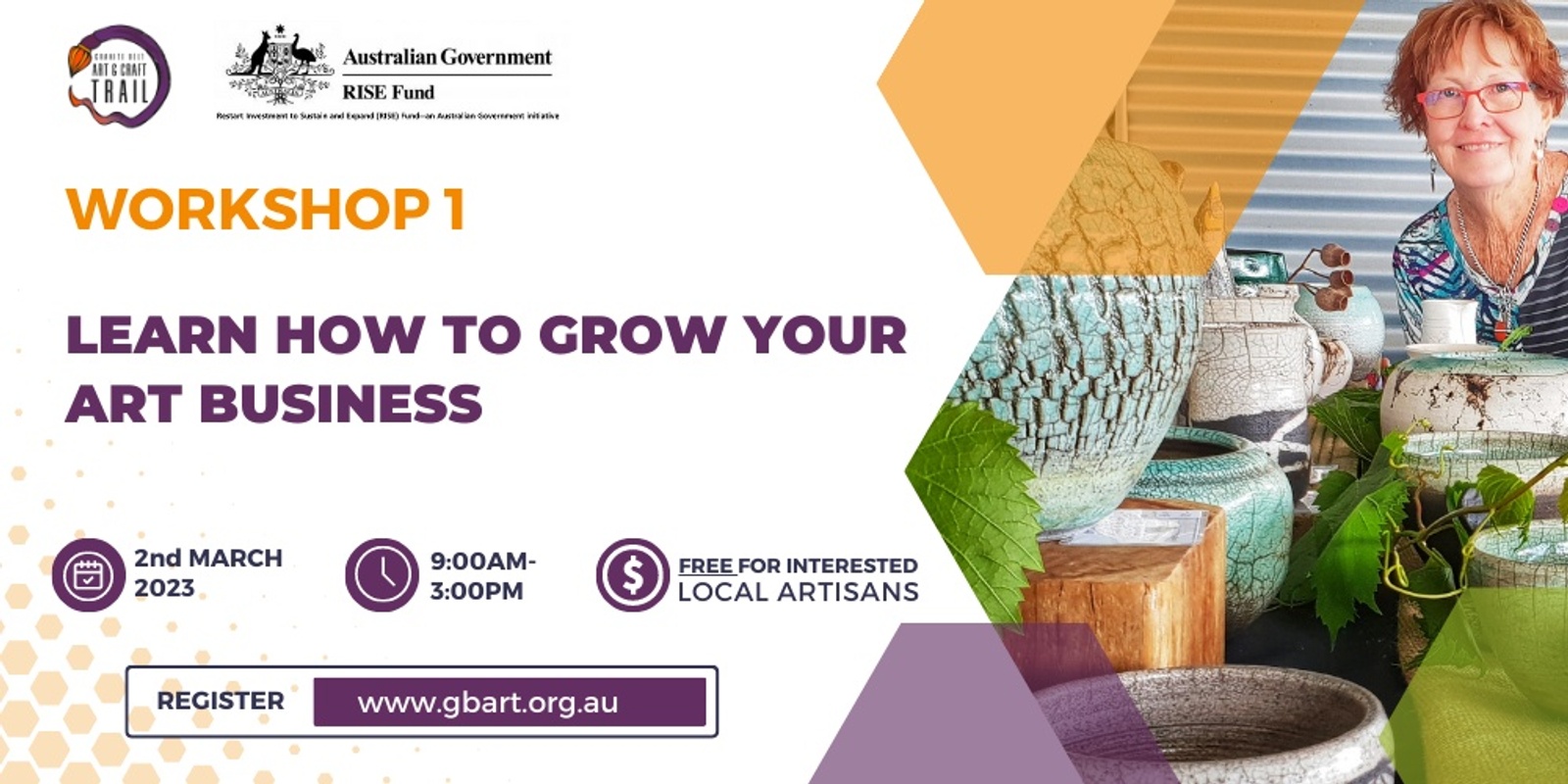 Banner image for GBART - WORKSHOP 1 - Learn how to grow your  art business
