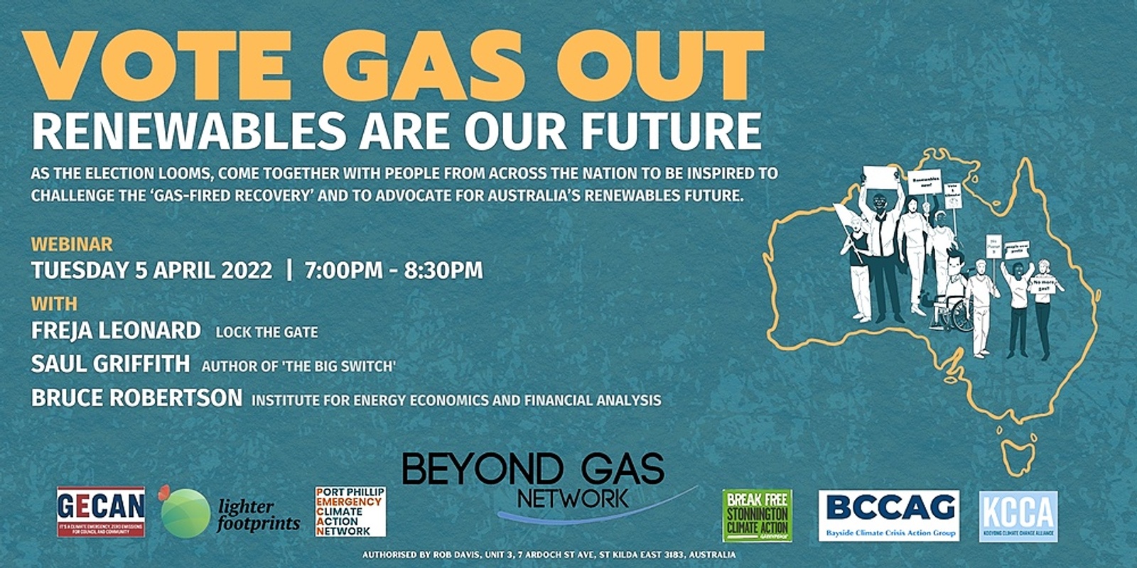 Banner image for Vote Gas Out: Renewables are our future