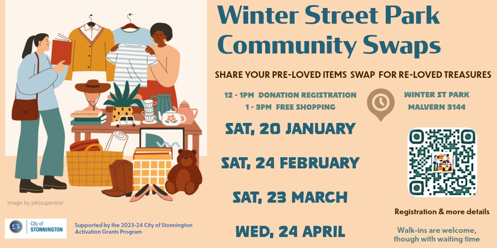 Banner image for Winter St Park community swaps  - Share your pre-loved items and swap for re-loved treasures