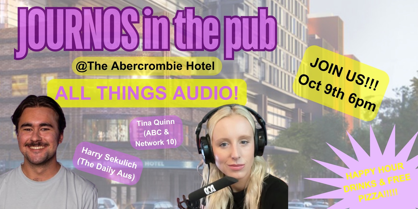 Banner image for Journalists in the Pub - Radio & Podcast Edition