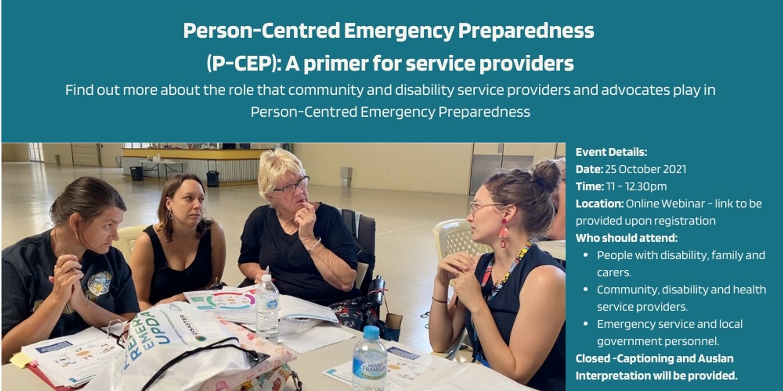 Banner image for Person-Centred Emergency Preparedness (P-CEP): A primer for service providers