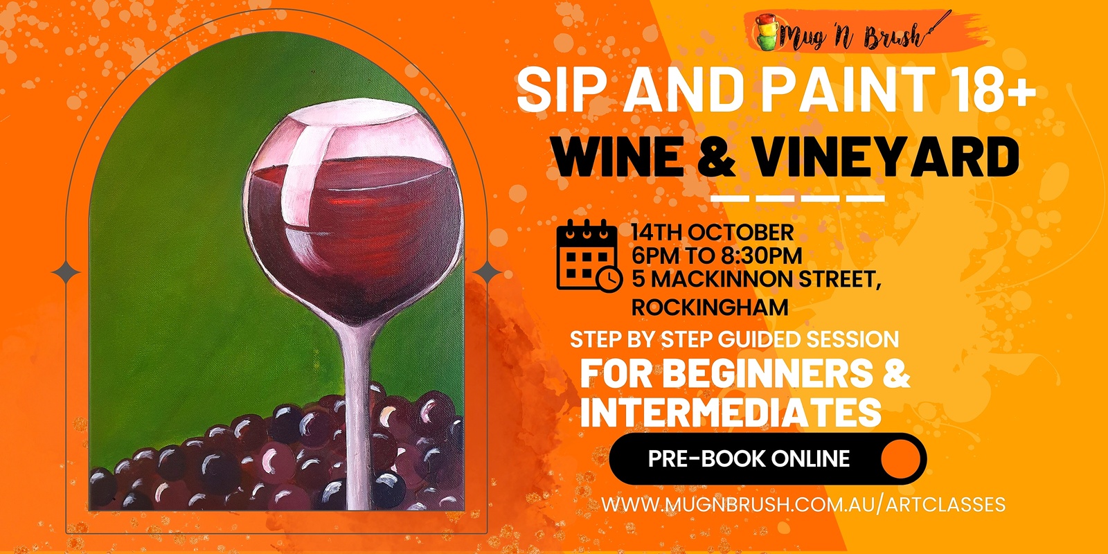 Banner image for *New* Wine & Vineyard  - Sip 'n Paint 18+ Adults Acrylic Art class 