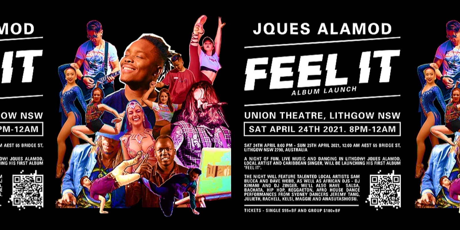 Banner image for LITHGOW'S BIGGEST NIGHT: JQUE'S ALAMOD'S 'FEEL IT' ALBUM LAUNCH. 3 SINGERS, 2 OF SYDNEY'S BEST AFRICAN DJS, 1 DANCE GROUP