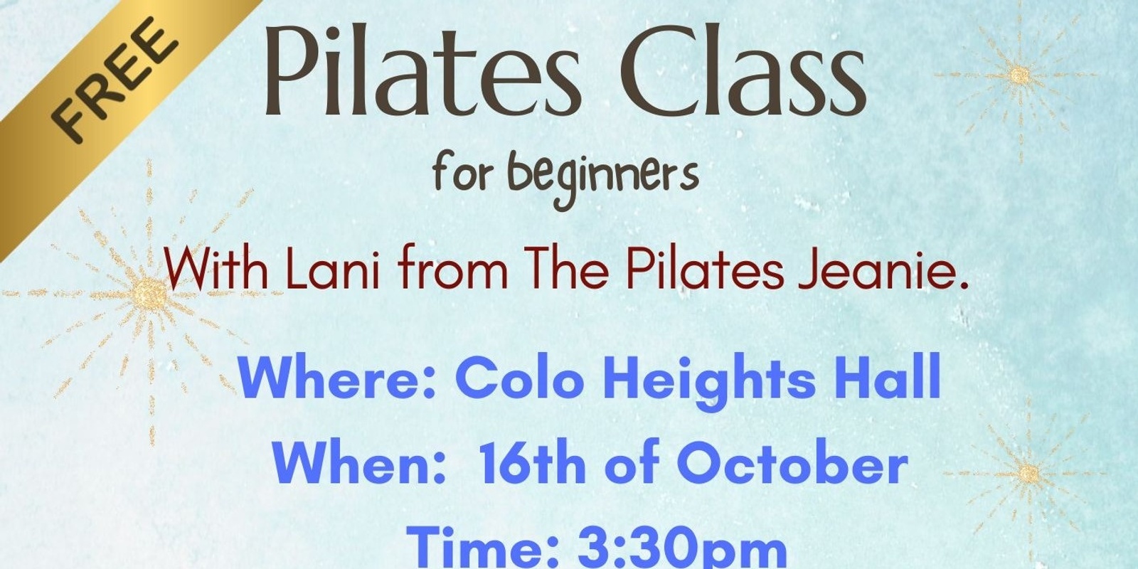 Banner image for Pilates at Colo Hts Hall with Lani from Pilates Jeanine 