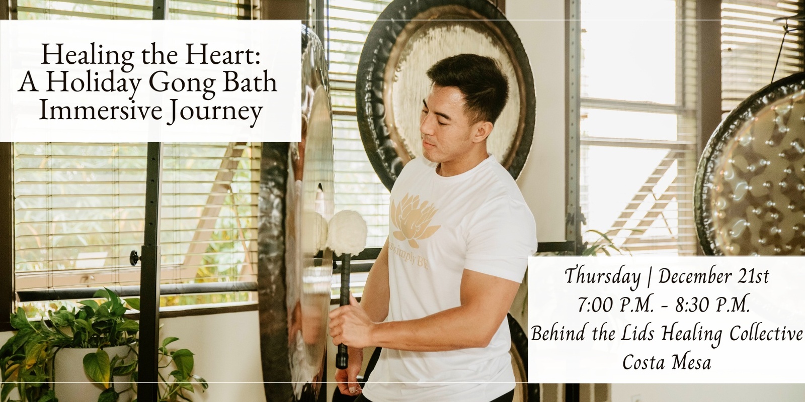 Banner image for Healing the Heart: A Holiday Gong Bath Immersive Journey + CBD (Costa Mesa)