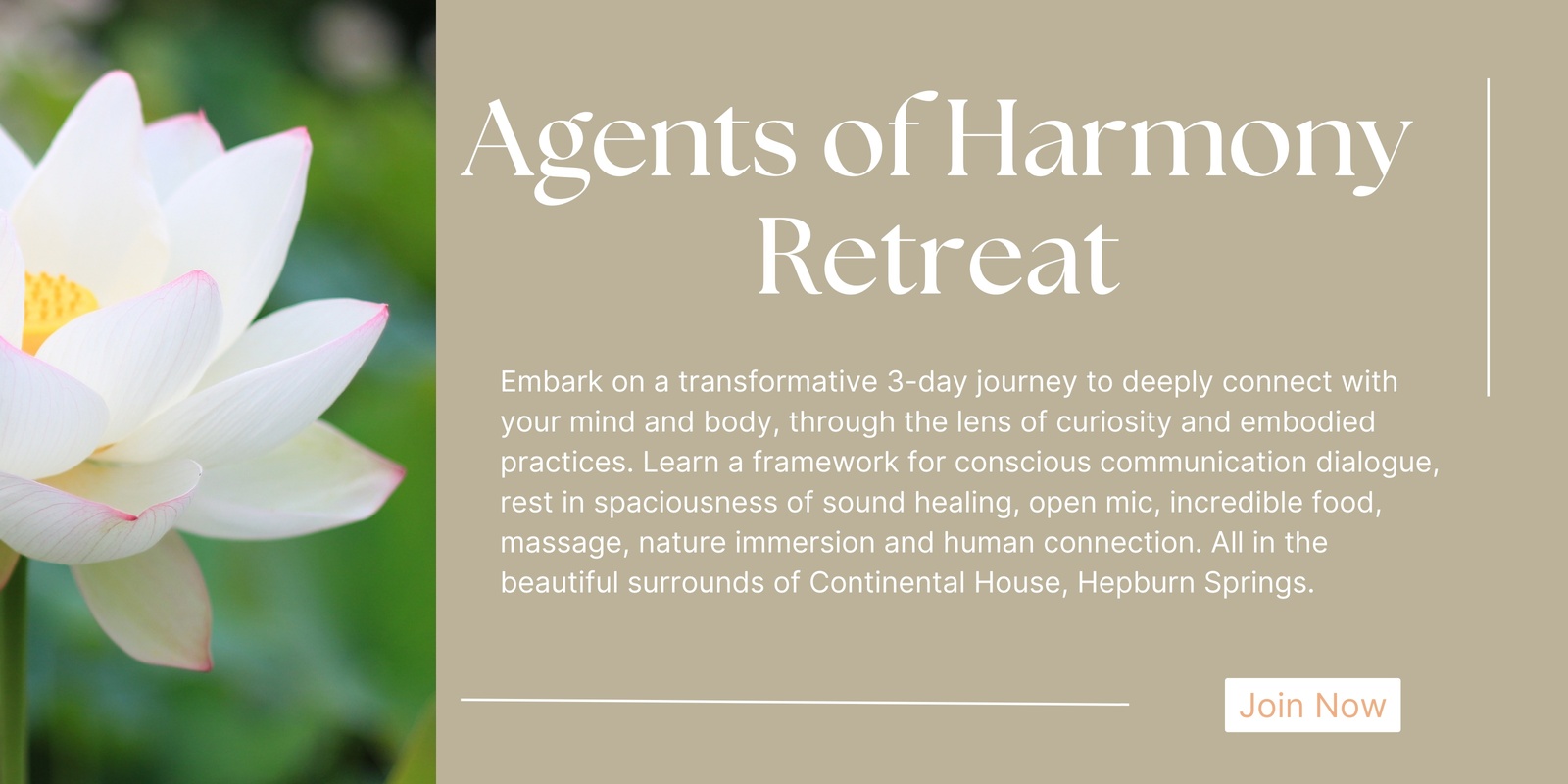 Banner image for Agents of Harmony Retreat