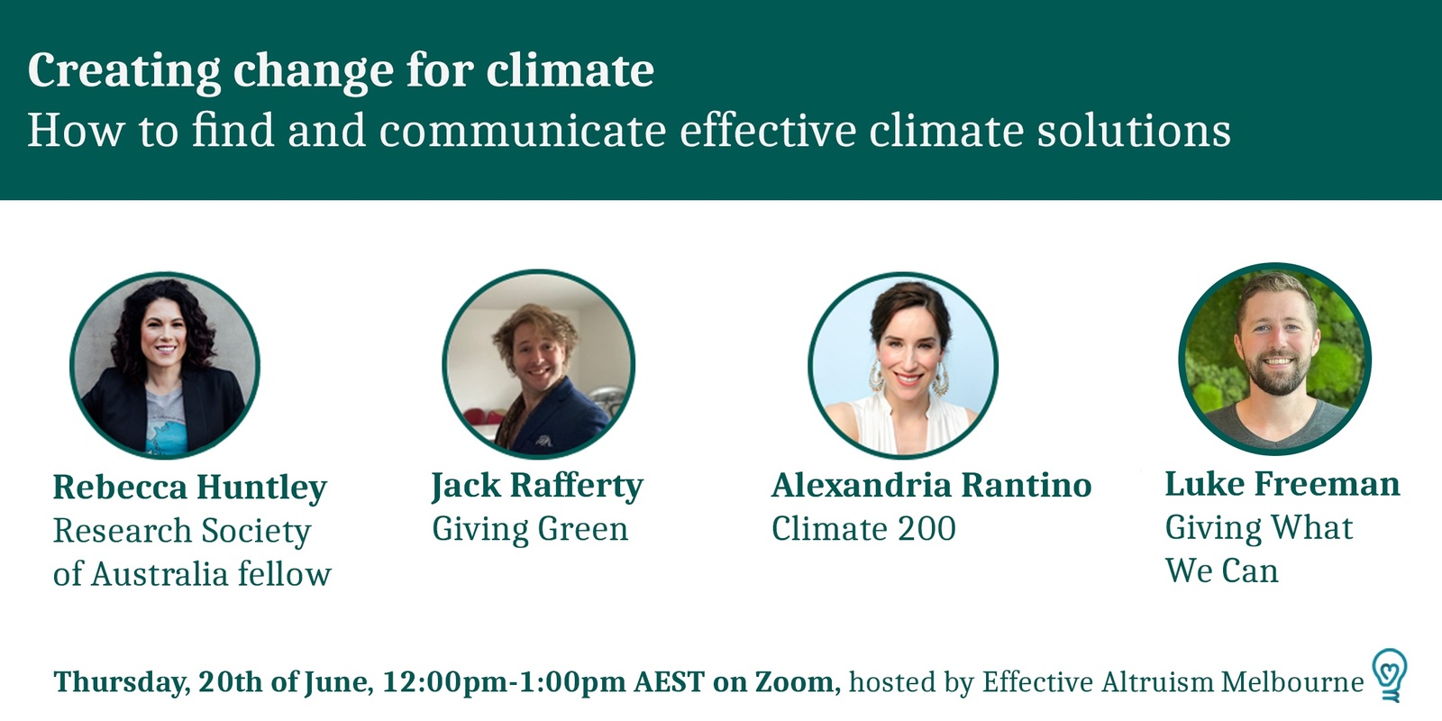 Banner image for Creating change for climate: how to find and communicate effective climate solutions