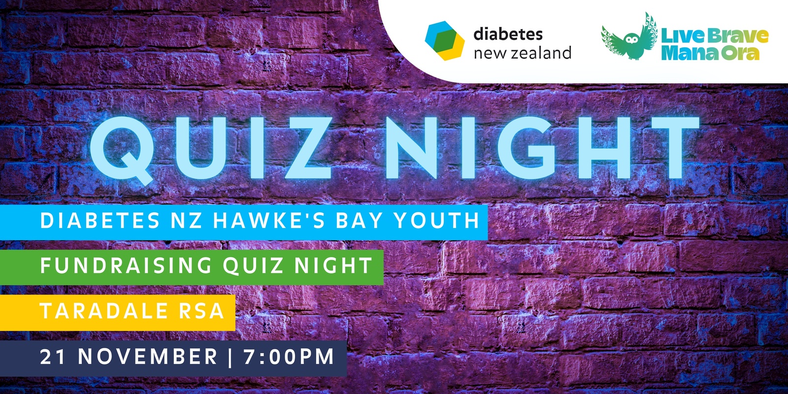 Banner image for Diabetes NZ Hawke's Bay Youth: Fundraising Quiz Night!