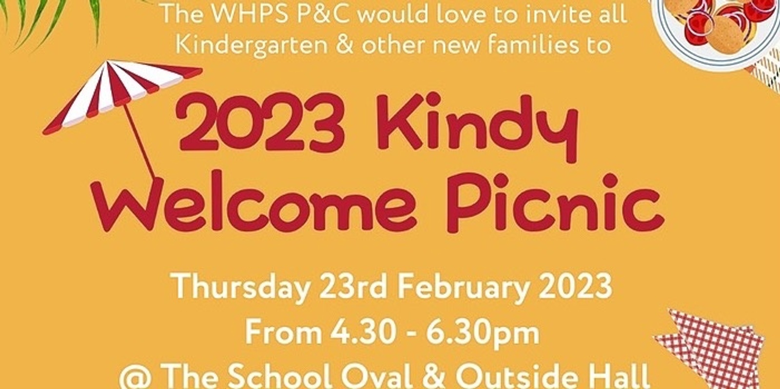 Banner image for Welcome 2023 WHPS Kindy & New Families Picnic