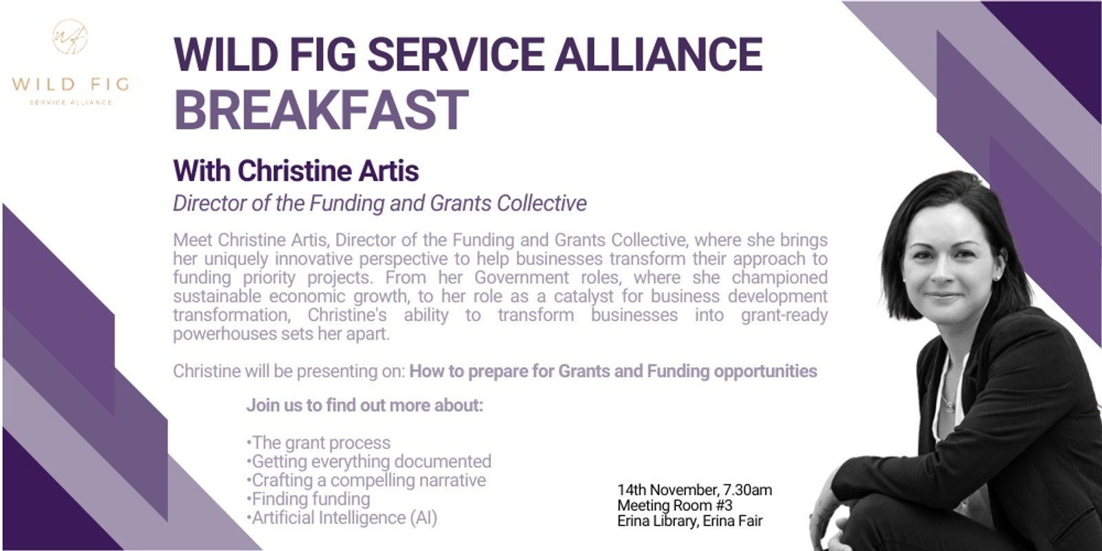 Banner image for Wild Fig Service Alliance Breakfast with Christine Artis