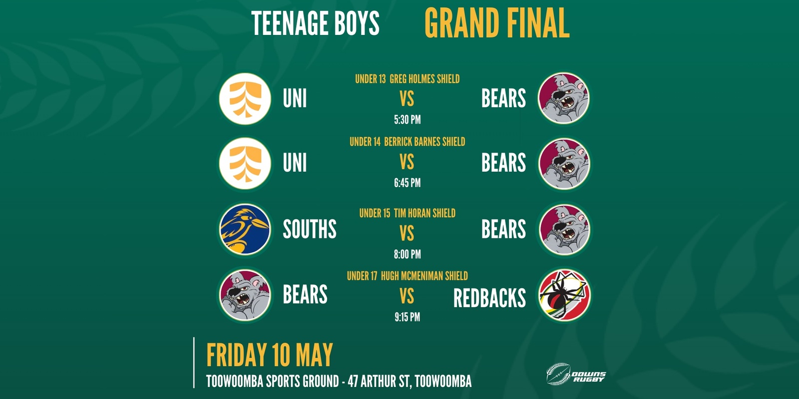 Banner image for 2024 Downs Rugby Teen Boys Grand Final