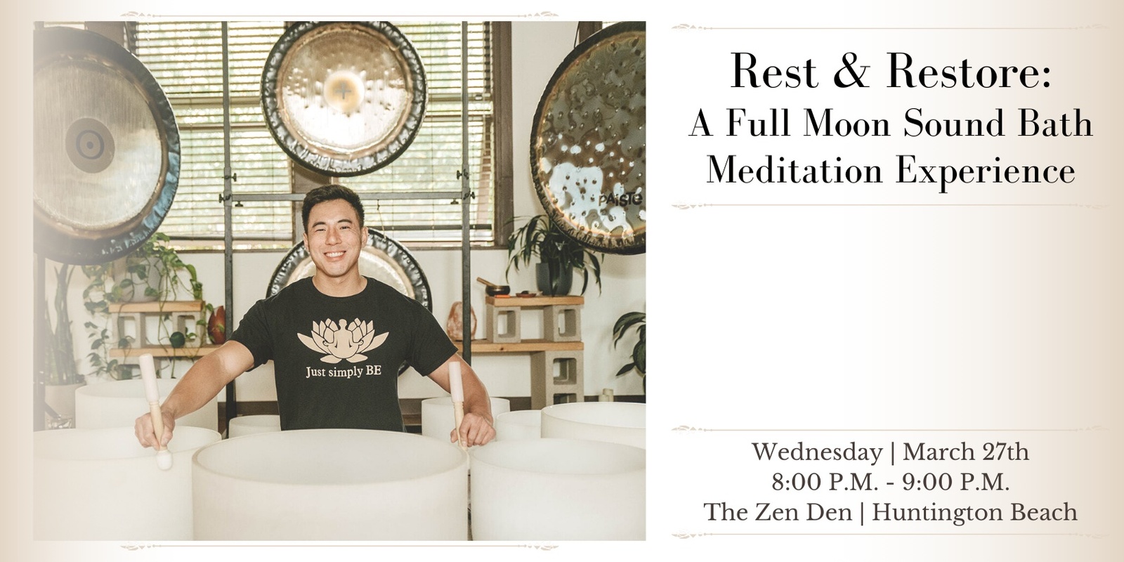 Banner image for Rest & Restore: A Full Moon Sound Bath Meditation Experience + CBD (Huntington Beach)