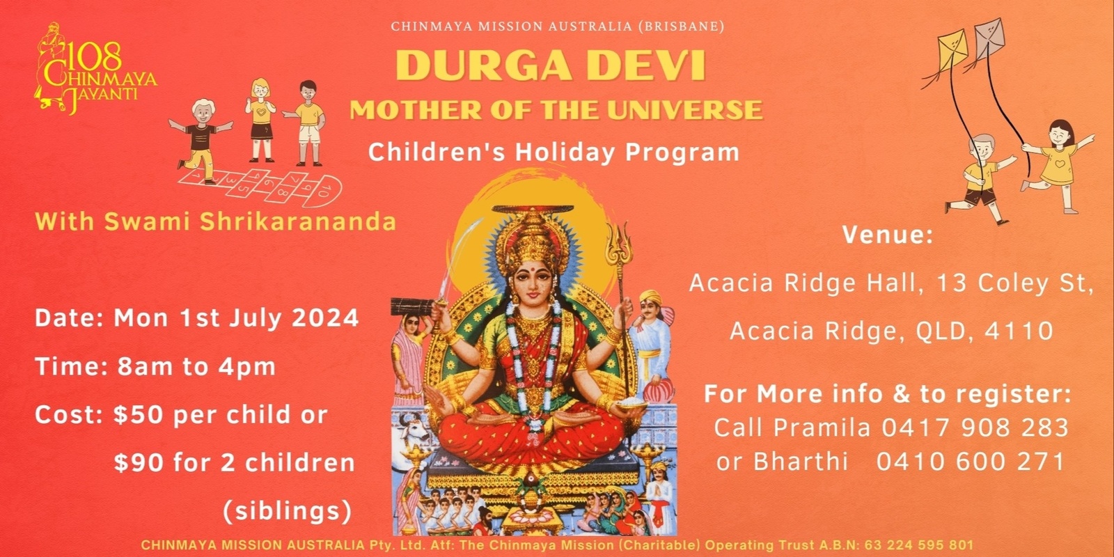 Banner image for Children's Holiday Program "Durga Devi - Mother of the Universe"