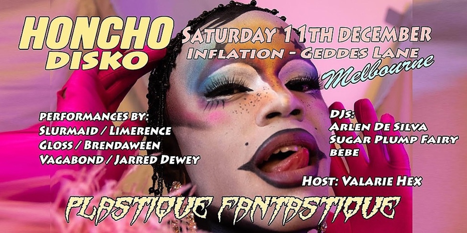 Banner image for HONCHO DISKO Melbourne Saturday 11th December - PLASTIQUE FANTASTIQUE