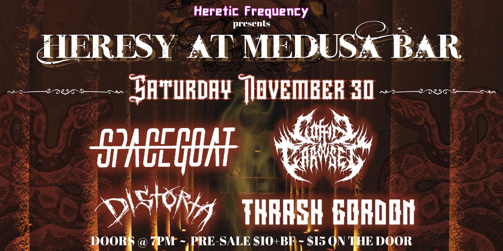 Banner image for Heresy at Medusa Bar