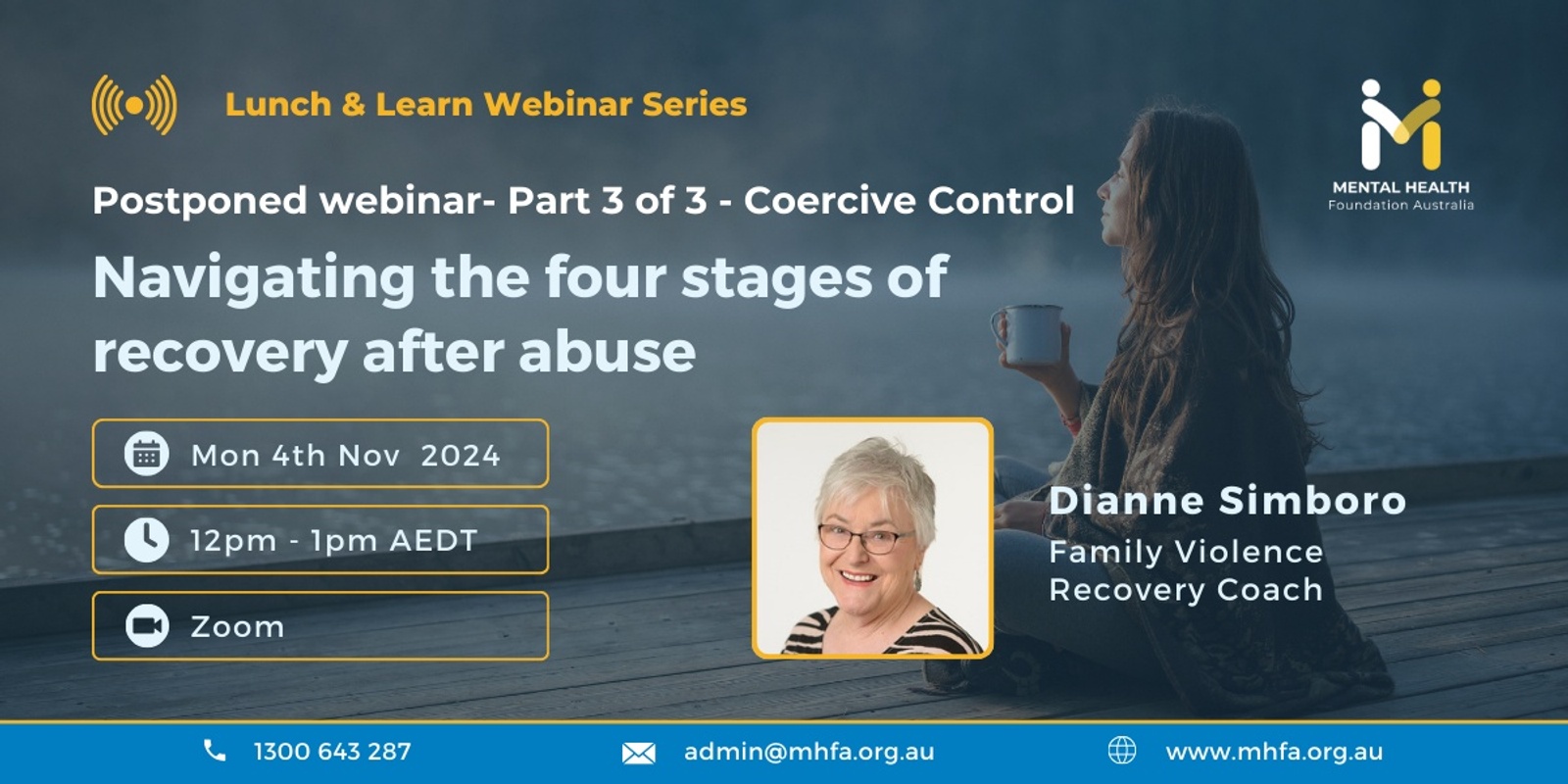 Banner image for Postponed Webinar - Part 3: Navigating the four stages of recovery after abuse