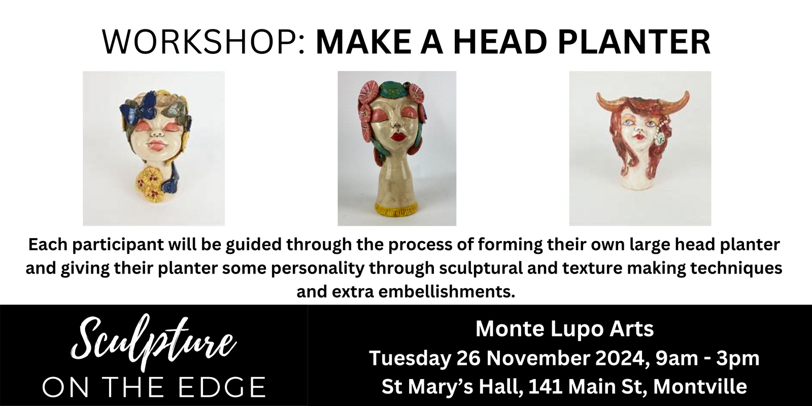 Banner image for Workshops 2024 - Tuesday 26 November - Monte Lupo - Make a Head Planter