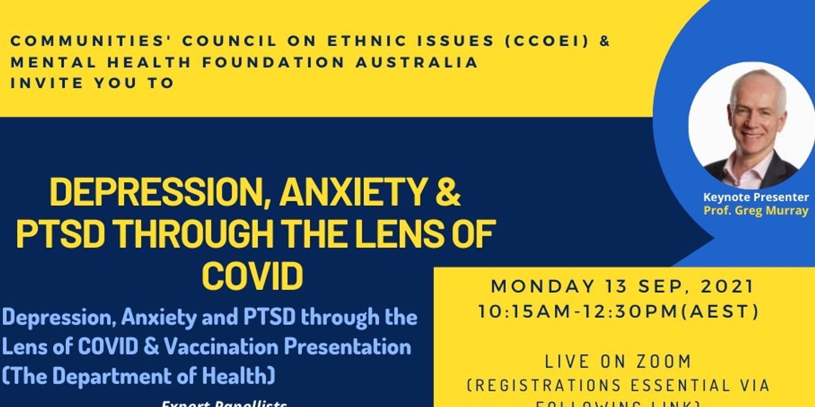 Banner image for Anxiety Depression and PTSD through the lens of COVID