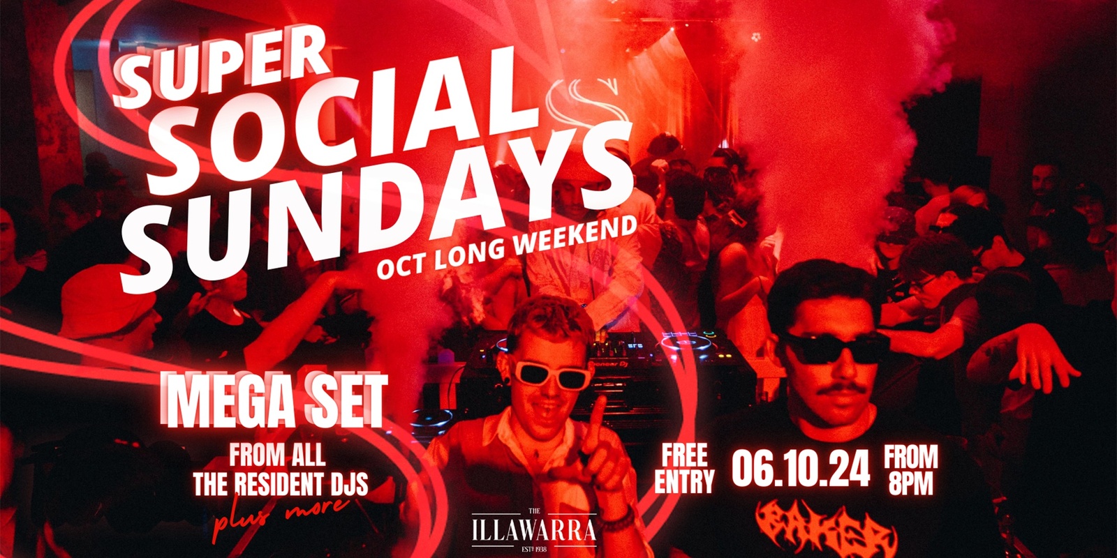 Banner image for Super Social Sundays - Long Weekend Mega Resident DJ House Set