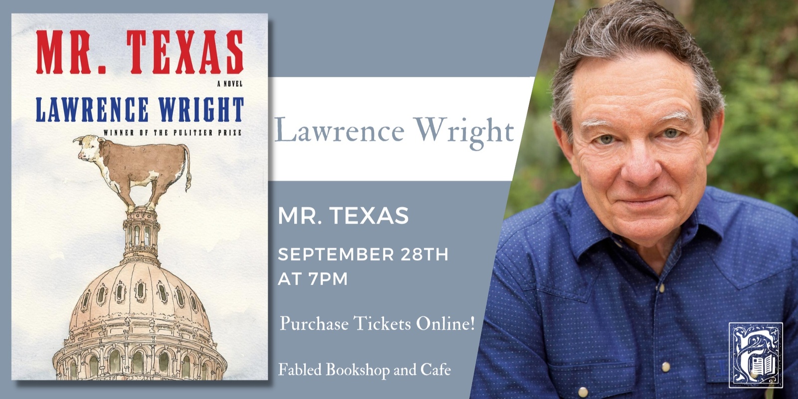 Banner image for Lawrence Wright Discusses Mr. Texas