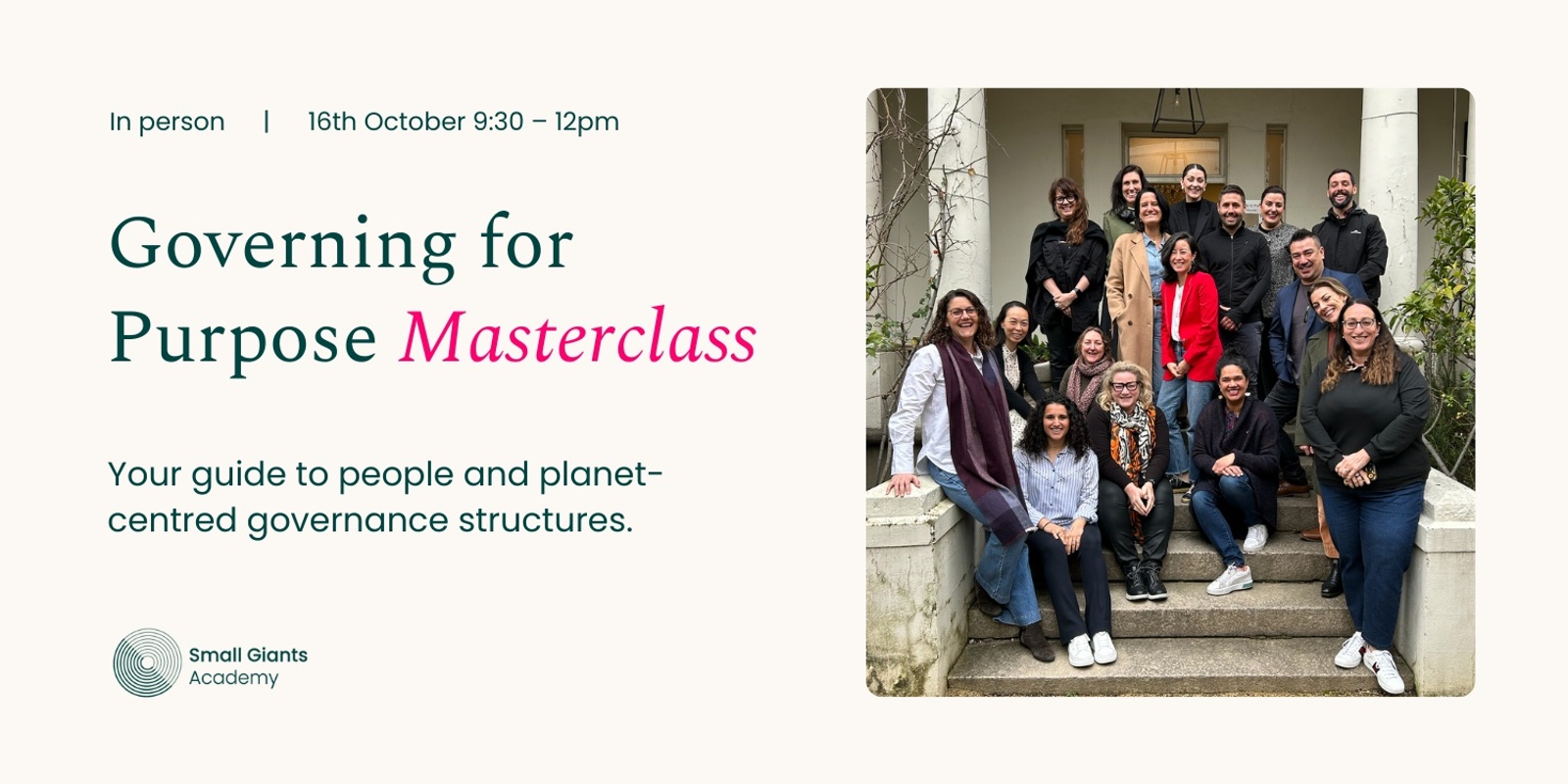 Banner image for Governing for Purpose Masterclass