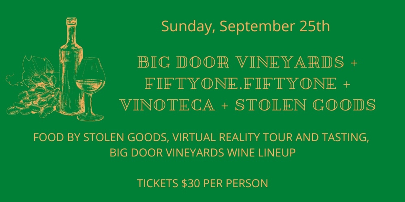 Banner image for Sideways: Big Door Vineyards + Fiftyone.Fiftyone + VinoTeca: A Virtual Reality Wine Tasting Event