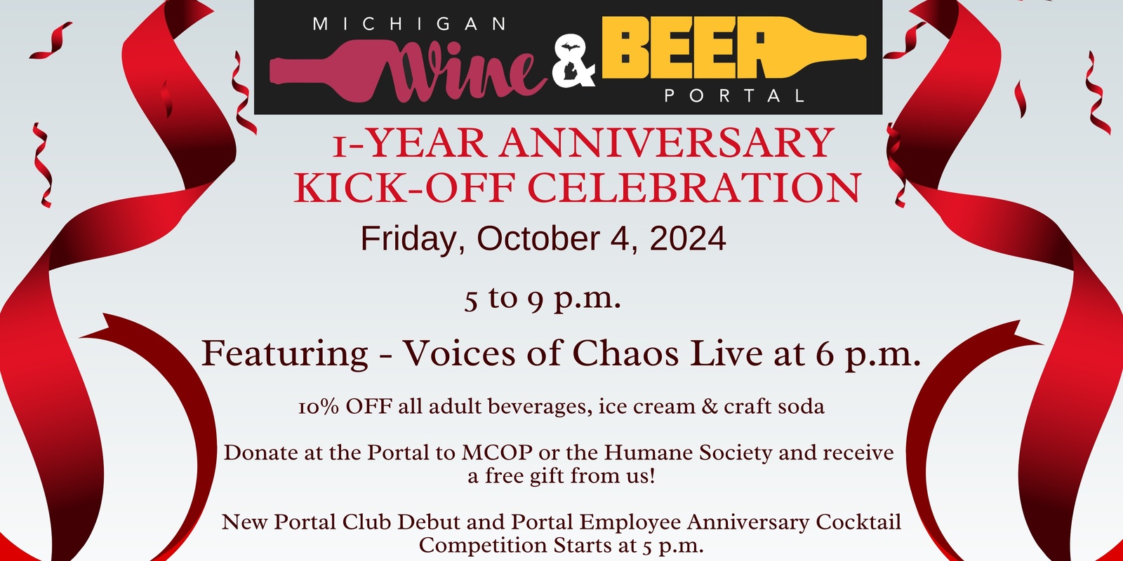 Banner image for 1-Year Anniversary Kick-Off Celebration with Voices of Chaos Live 