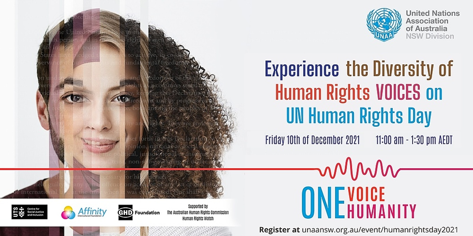 Banner image for ONE VOICE, ONE HUMANITY: Human Rights Day 2021