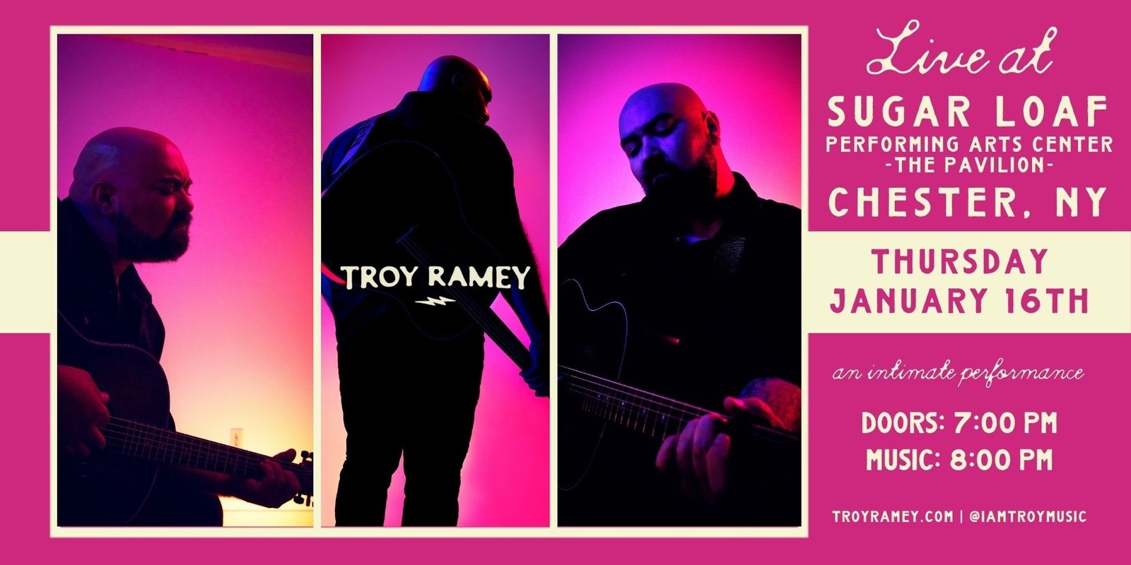 Banner image for Troy Ramey - Live @ Sugar Loaf Performing Arts Center, The Pavilion - Chester, NY