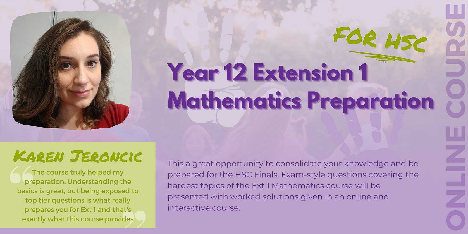 Banner image for Year 12 Ext 1 Mathematics - Preparation For Finals