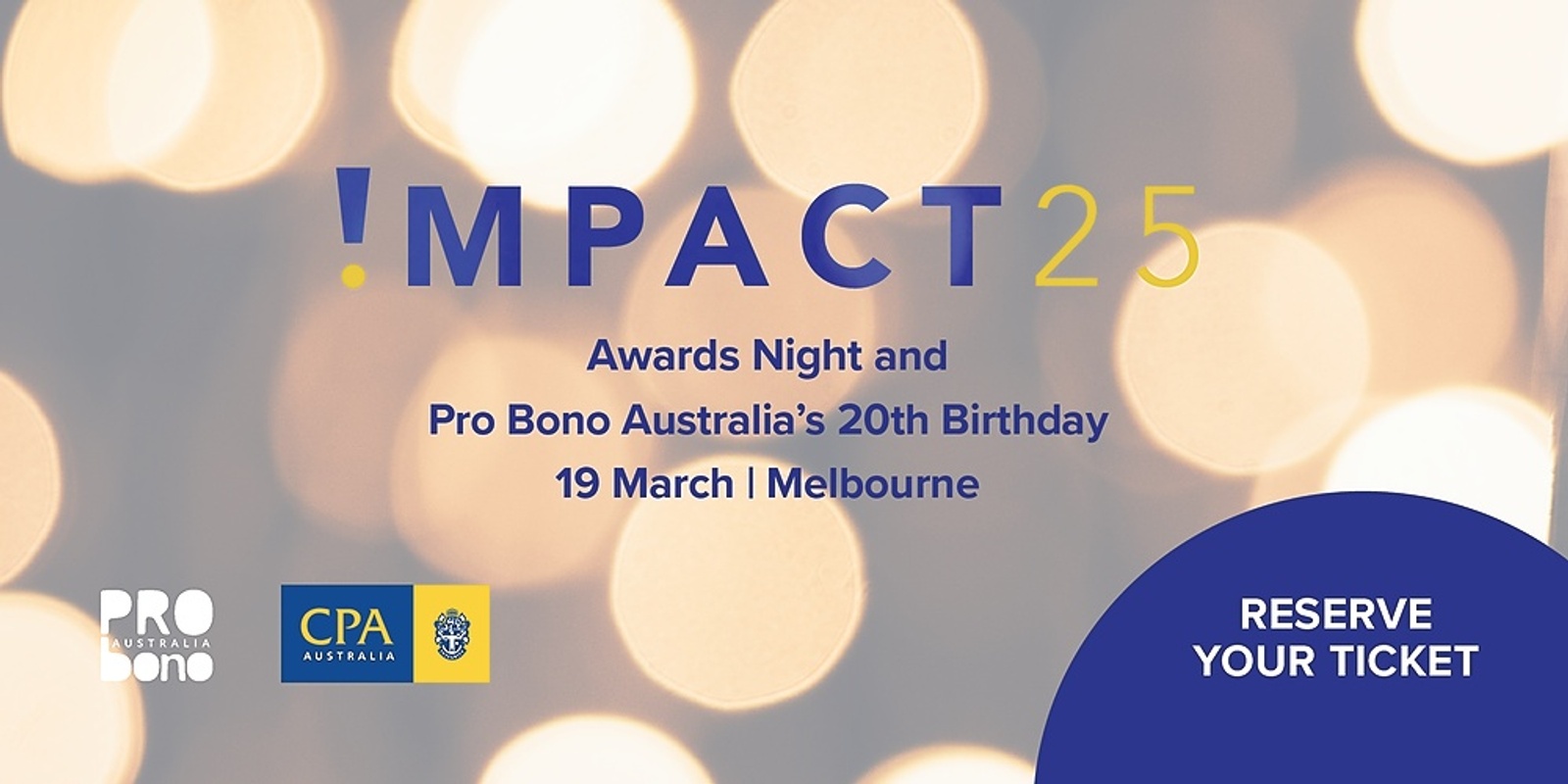 Banner image for 2019 Impact 25 Awards & 20 years of Pro Bono Australia