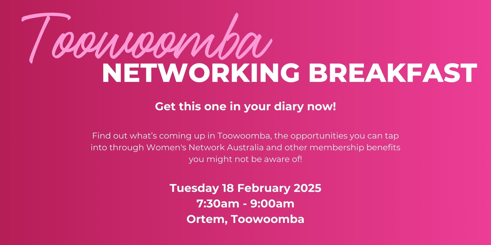 Banner image for Toowoomba Network Breakfast - Feb '25