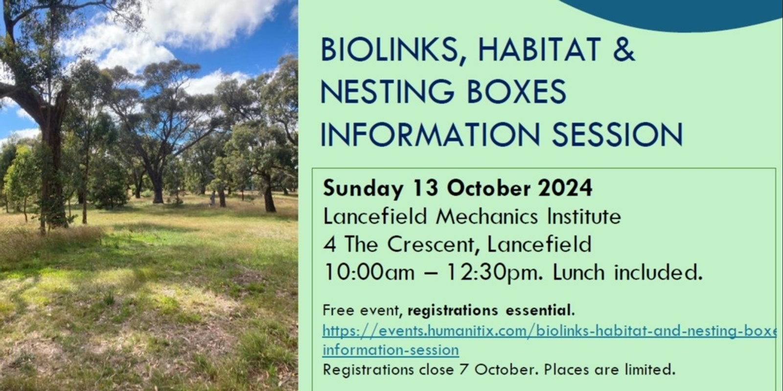 Banner image for Biolinks, Habitat and Nesting Boxes Information Session