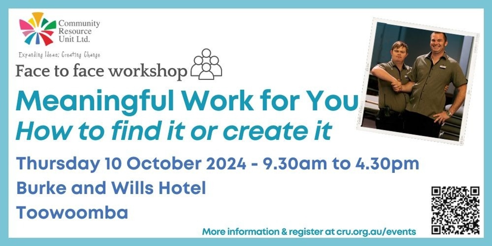 Banner image for Meaningful Work for You Toowoomba workshop 