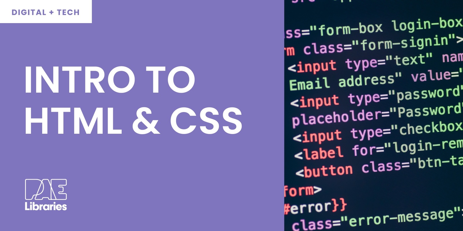 Banner image for Intro to HTML and CSS Coding