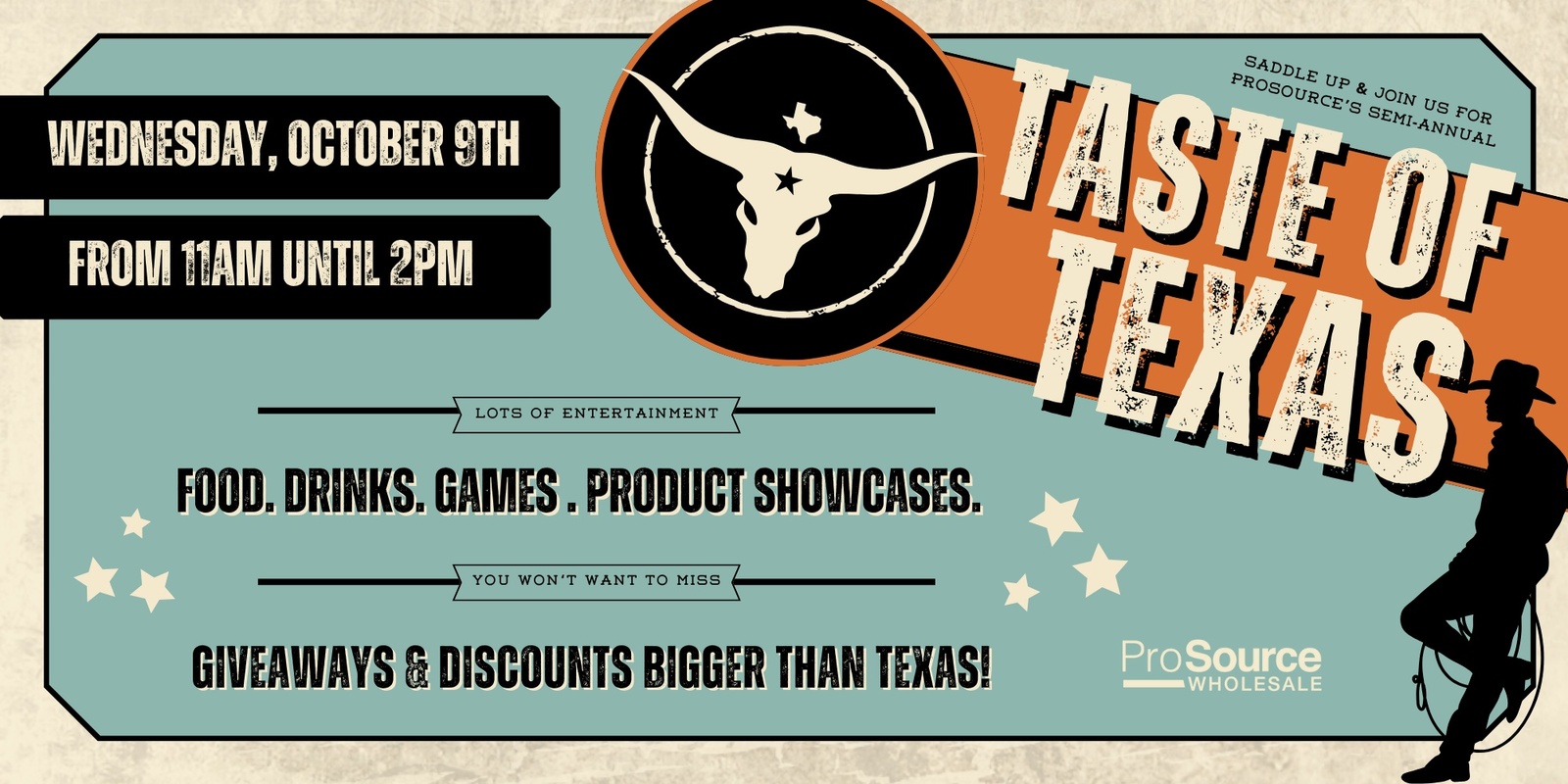 Banner image for Taste of Texas at ProSource of Austin