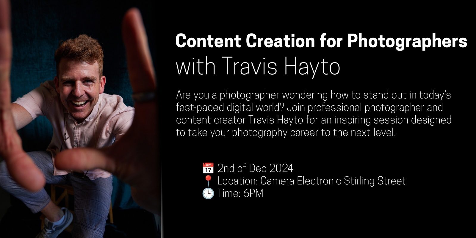 Banner image for Content Creation for Photographers with Travis Hayto