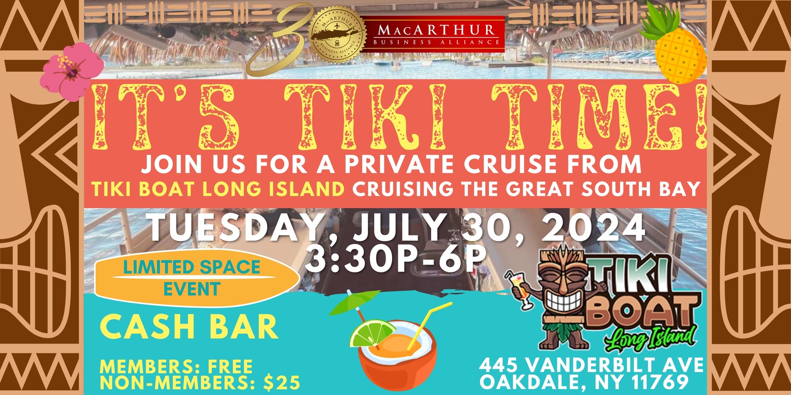 Banner image for MBA Presents: Tiki Boat Long Island Private Cruise