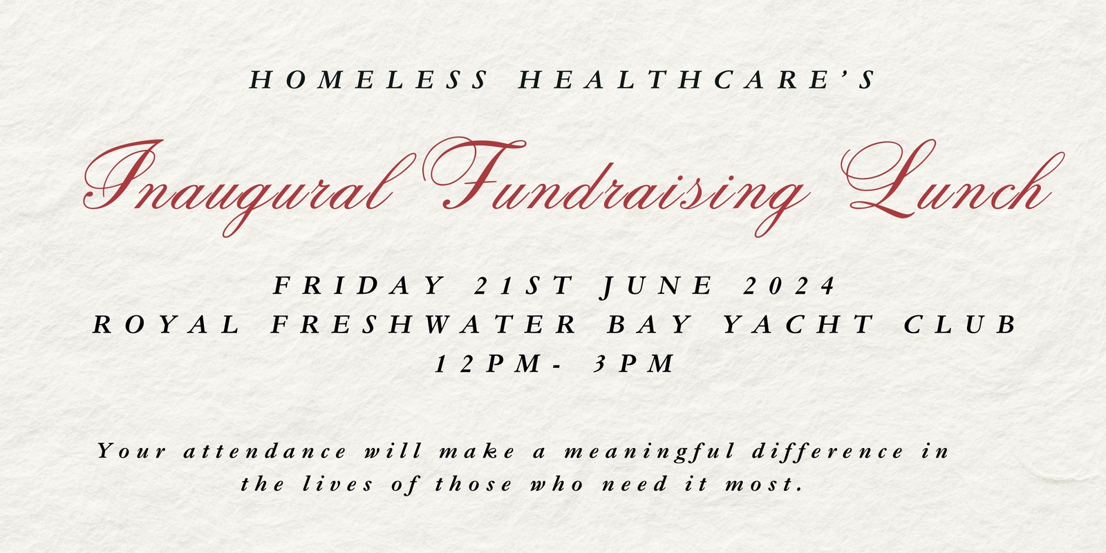 Banner image for Homeless Healthcare's Inaugural Fundraising Lunch