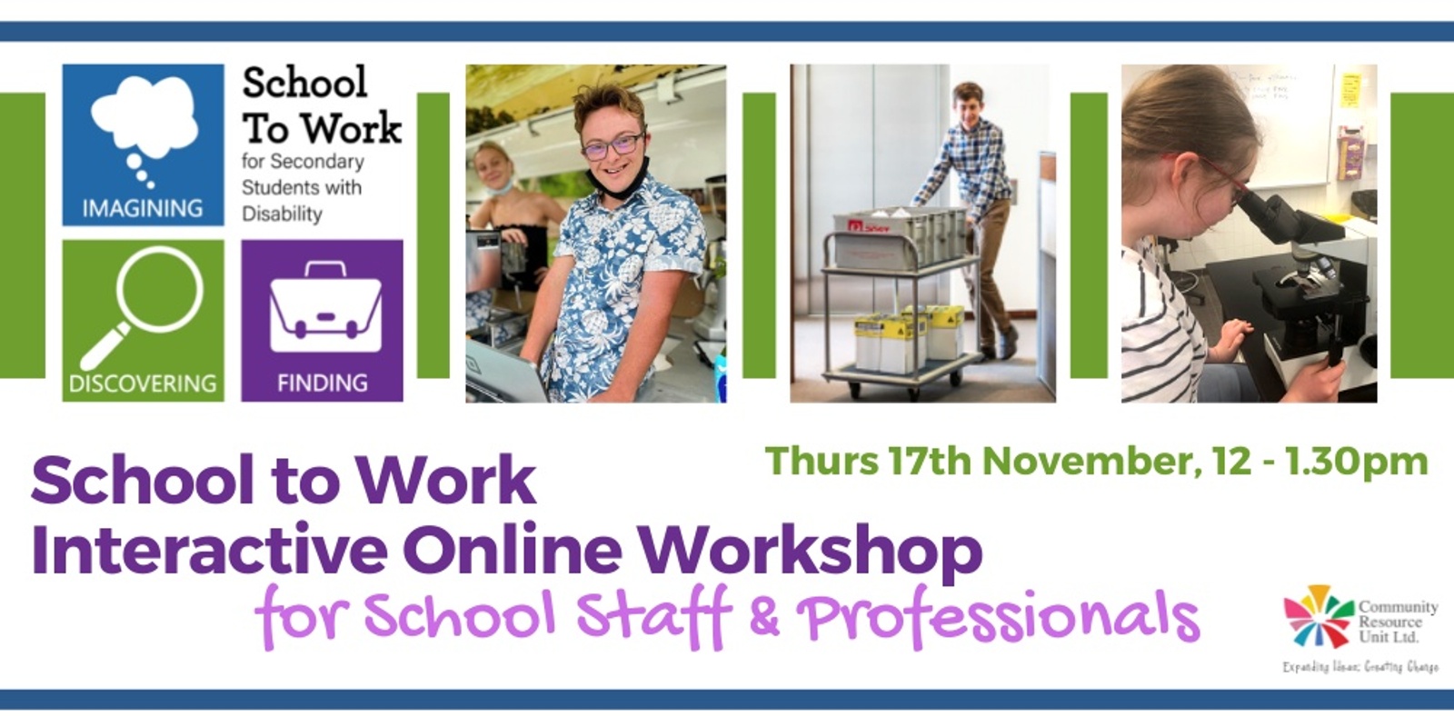 School to Work Online Workshop for School Staff & Professionals : Thurs ...