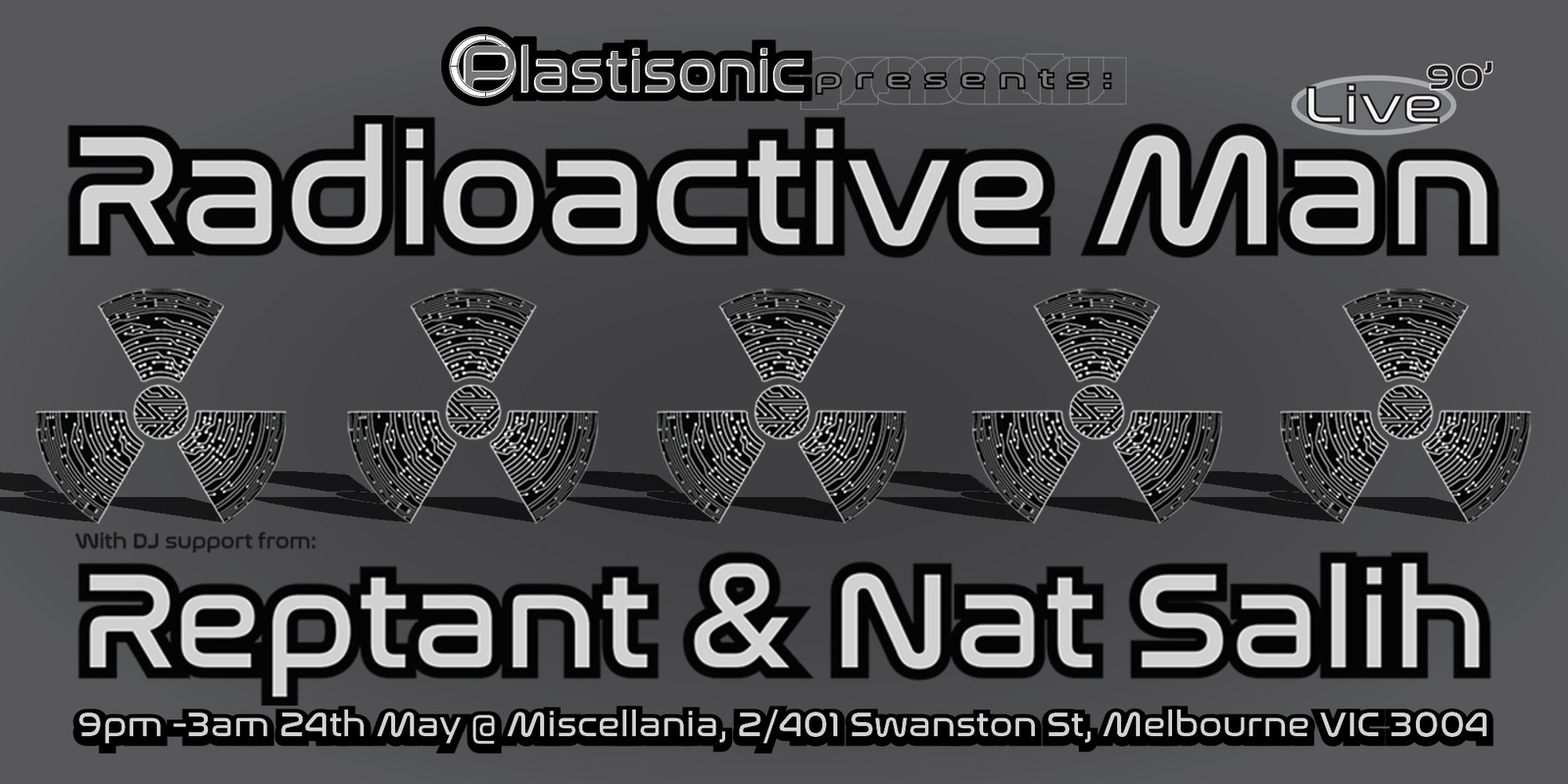 Banner image for [TICKETS AVAILABLE ON THE DOOR] Plastisonic Pres: Radioactive Man Live (UK)