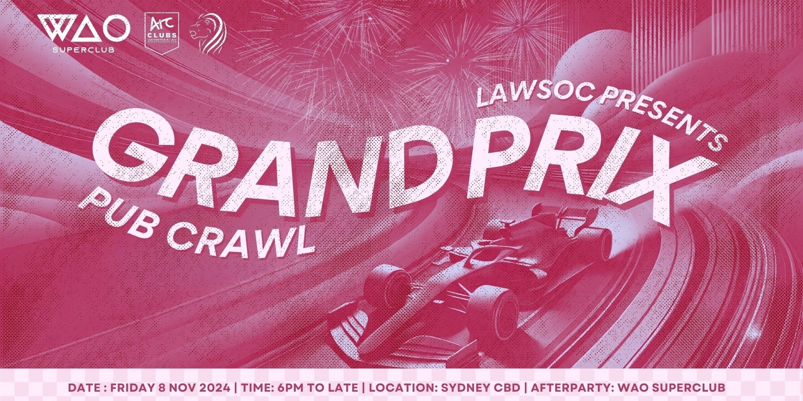 Banner image for UNSW Law Society 2024 Grand Prix Pubcrawl