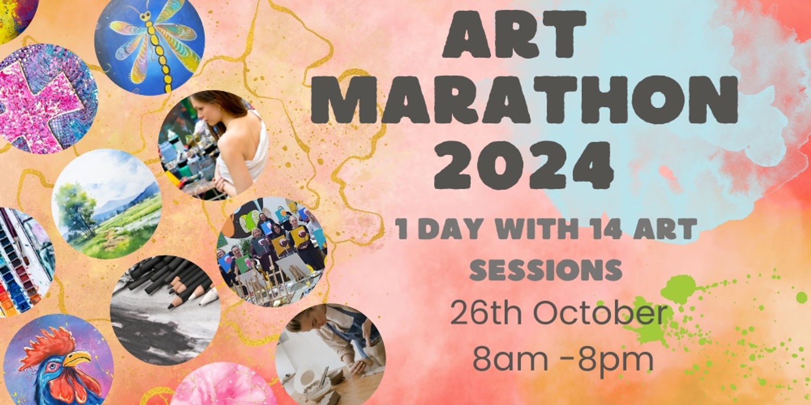 Banner image for Art Marathon - 14 Workshops!! ZIPPAY & AfterPay available