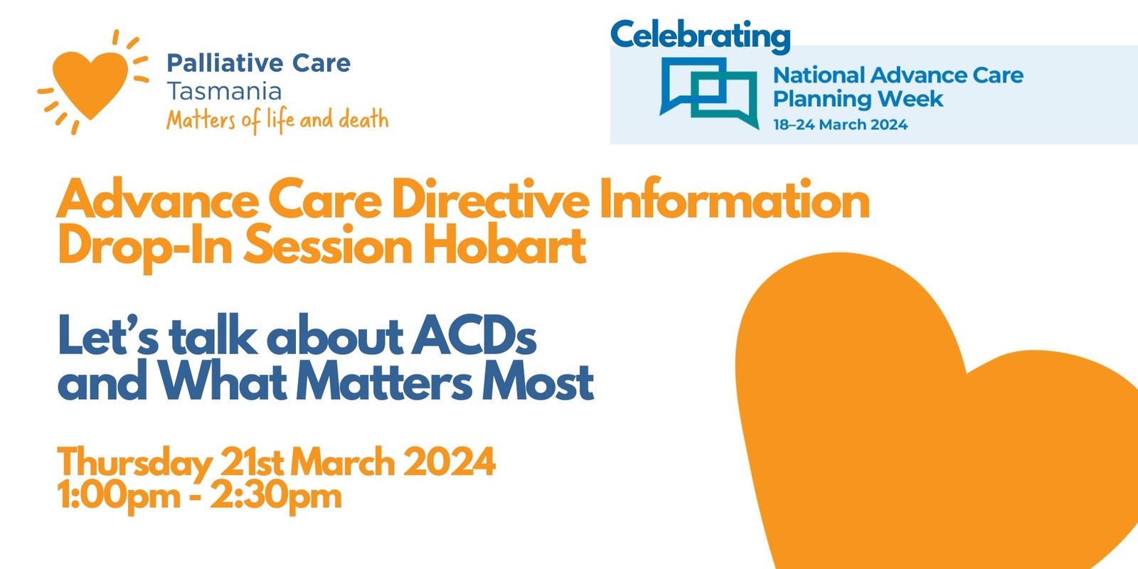 Banner image for Advance Care Directive Drop-in Session HOBART
